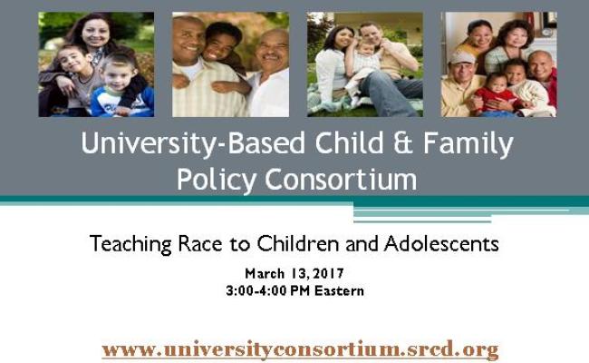Title slide for the Teaching Race to Children and Adolescents webinar