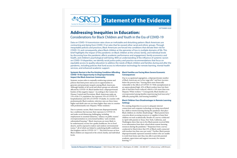 addressing inequalities in education cover