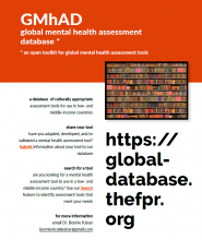 GLOBAL MENTAL HEALTH ASSESSMENT DATABASE (GMhAD)