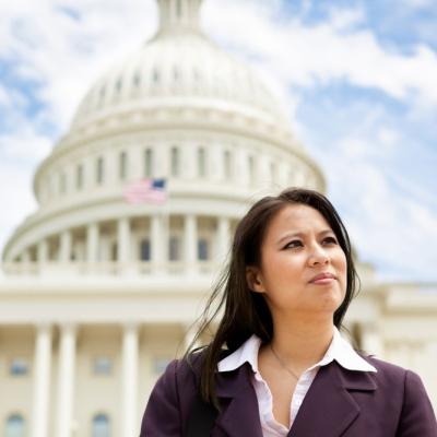 Women in front of Capitol