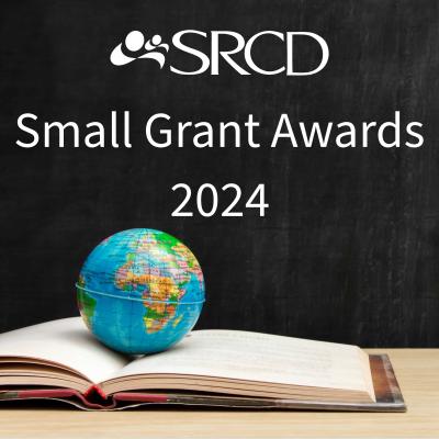 Small Grant Awards chalkboard with book and globe 2024