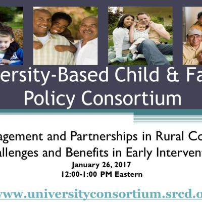 Title slide for the Family Engagement and Partnerships in Rural Communities webinar