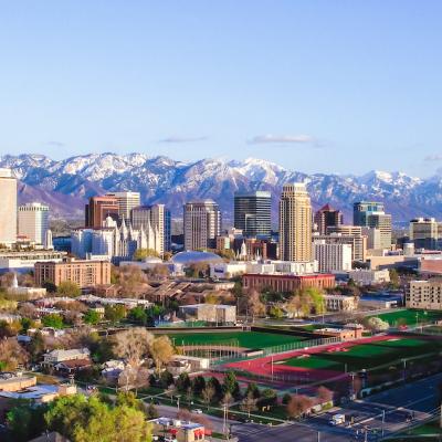Skyline view of Salt Lake City, Utah, USA