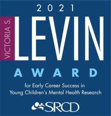 Blue Box with text "2021 Victoria S. Levin Award"