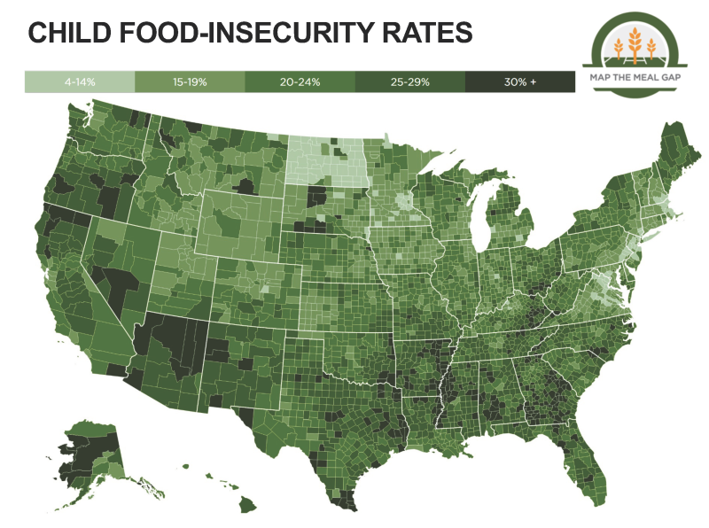 Feeding America's Map the Meal Gap. Figure 1 for SRCD Child Evidence Brief Number 1
