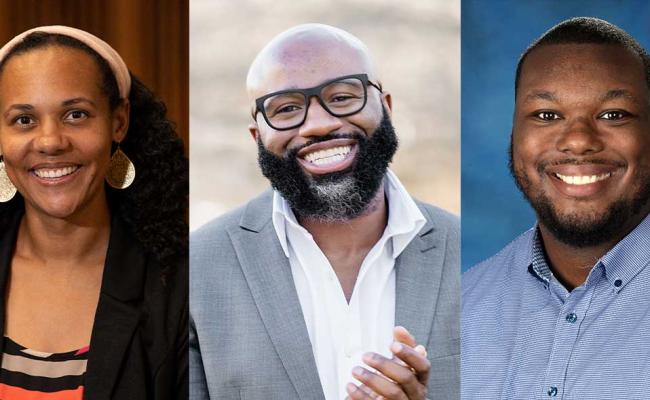 Headshots of Seanna Leath, Shawn C.T. Jones, Stephen M. Gibson