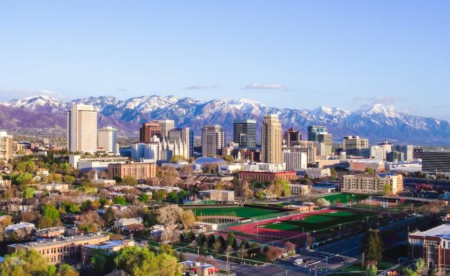 Skyline view of Salt Lake City, Utah, USA